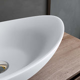 Lavabo Glasvilla da appoggio ovale in ceramica 59x38cm, mobiletto lavabo con rivestimento nano Br818