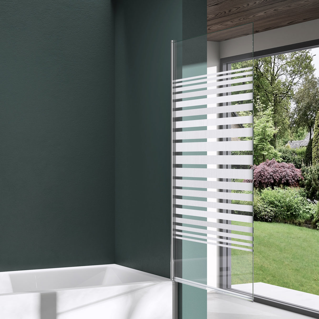 parete doccia glasvilla per vasca da bagno, parete per vasca da bagno, vetro di sicurezza con guarnizione NANO, divisorio per vasca da bagno, supporto per vasca 80x140cm Cortona201