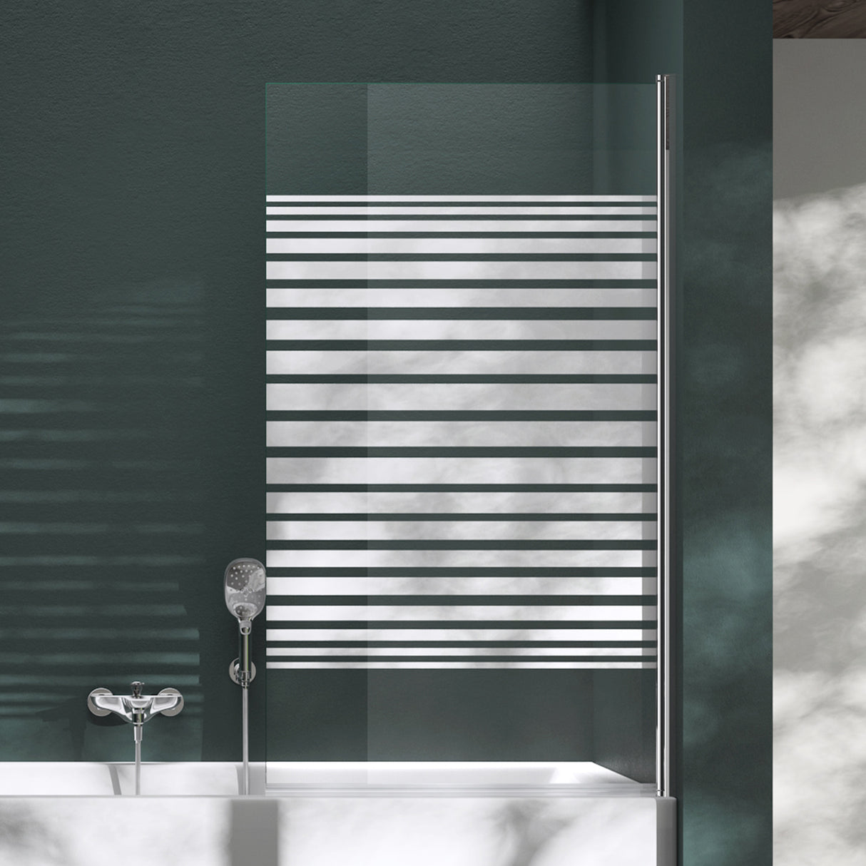 parete doccia glasvilla per vasca da bagno, parete per vasca da bagno, vetro di sicurezza con guarnizione NANO, divisorio per vasca da bagno, supporto per vasca 80x140cm Cortona201