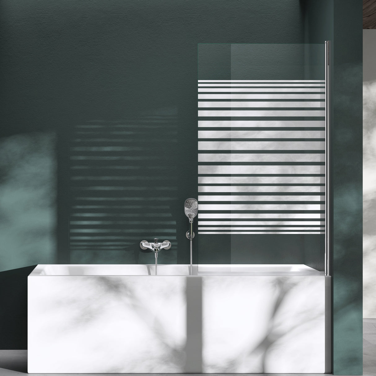 parete doccia glasvilla per vasca da bagno, parete per vasca da bagno, vetro di sicurezza con guarnizione NANO, divisorio per vasca da bagno, supporto per vasca 80x140cm Cortona201