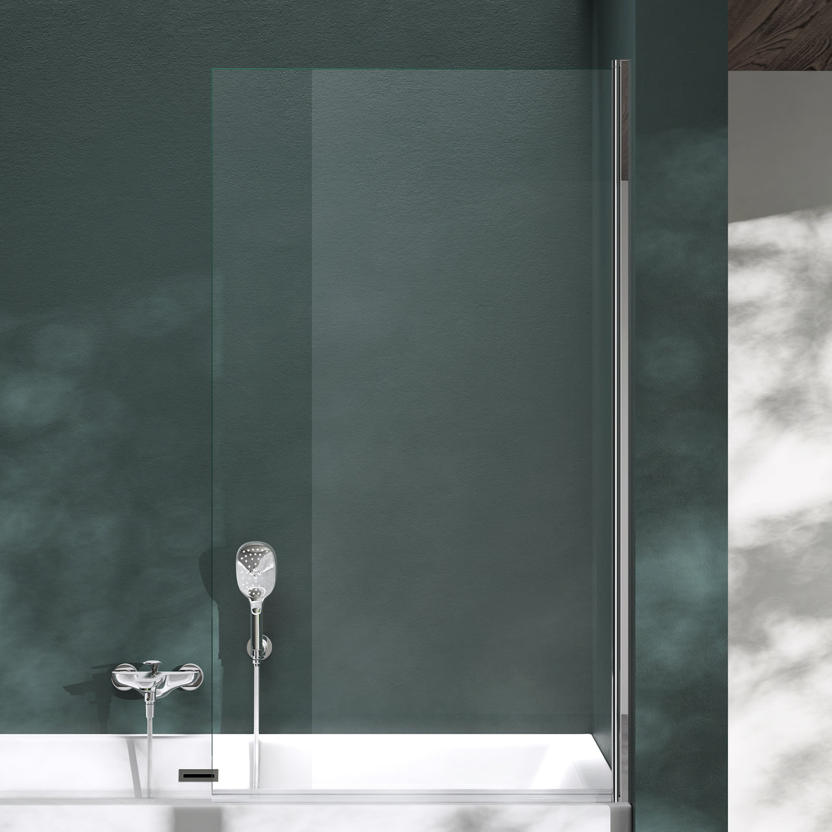 parete doccia glasvilla per vasca da bagno, parete per vasca da bagno, vetro di sicurezza con guarnizione NANO, divisorio per vasca da bagno, supporto per vasca 80x140cm Cortona201