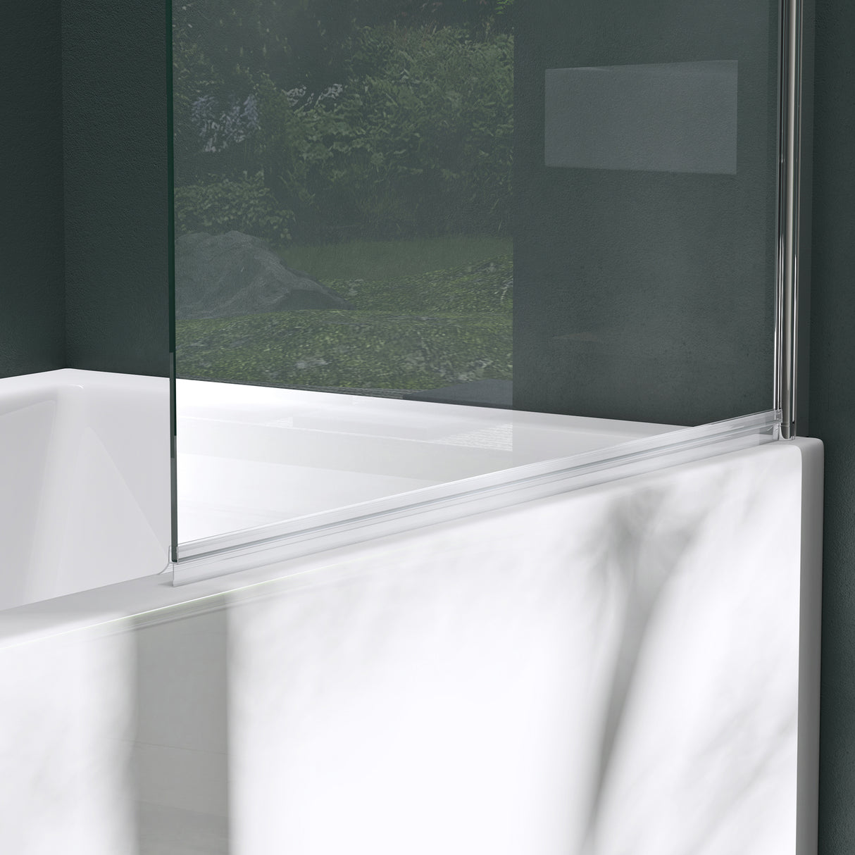 parete doccia glasvilla per vasca da bagno, parete per vasca da bagno, vetro di sicurezza con guarnizione NANO, divisorio per vasca da bagno, supporto per vasca 80x140cm Cortona201