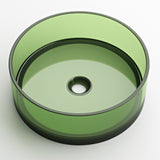 glasvilla Lavabo da Appoggio in Resina, Lavabo da Bagno senza Foro Rubinetto e Troppopieno, Coloria01