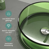 glasvilla Lavabo da Appoggio in Resina, Lavabo da Bagno senza Foro Rubinetto e Troppopieno, Coloria01