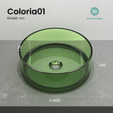 glasvilla Lavabo da Appoggio in Resina, Lavabo da Bagno senza Foro Rubinetto e Troppopieno, Coloria01