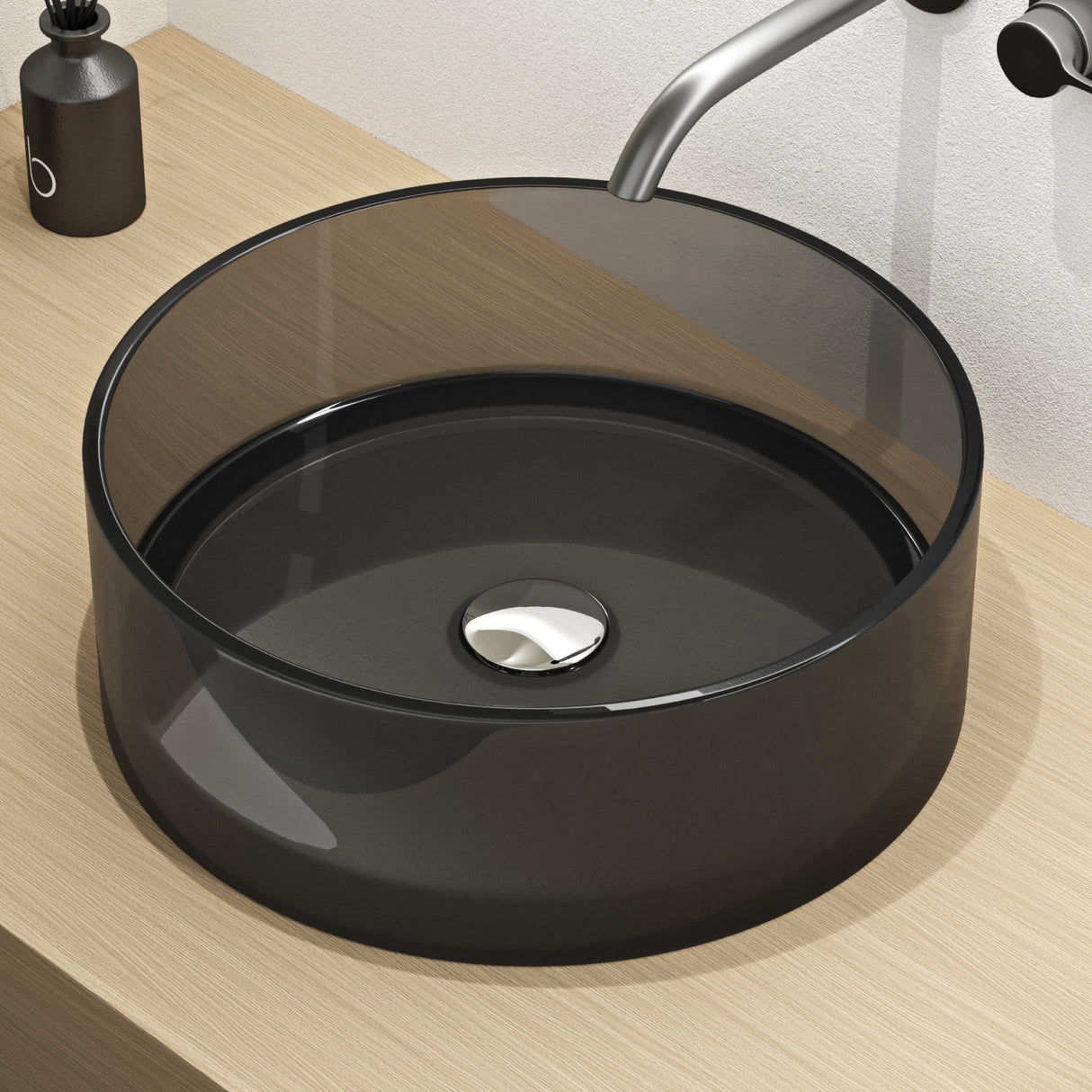 glasvilla Lavabo da Appoggio in Resina, Lavabo da Bagno senza Foro Rubinetto e Troppopieno, Coloria01