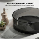 glasvilla Lavabo da Appoggio in Resina, Lavabo da Bagno senza Foro Rubinetto e Troppopieno, Coloria01