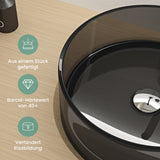 glasvilla Lavabo da Appoggio in Resina, Lavabo da Bagno senza Foro Rubinetto e Troppopieno, Coloria01