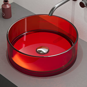 glasvilla Lavabo da Appoggio in Resina, Lavabo da Bagno senza Foro Rubinetto e Troppopieno, Coloria01