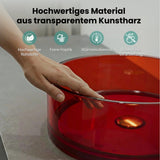 glasvilla Lavabo da Appoggio in Resina, Lavabo da Bagno senza Foro Rubinetto e Troppopieno, Coloria01