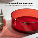 glasvilla Lavabo da Appoggio in Resina, Lavabo da Bagno senza Foro Rubinetto e Troppopieno, Coloria01