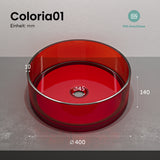 glasvilla Lavabo da Appoggio in Resina, Lavabo da Bagno senza Foro Rubinetto e Troppopieno, Coloria01