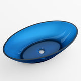 glasvilla Lavabo da Appoggio in Resina 63x34x17cm, Lavabo da Bagno Ovale senza Foro Rubinetto e Troppopieno, Coloria02