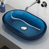 glasvilla Lavabo da Appoggio in Resina 54x34x10.5cm, Lavabo da Bagno Ovale senza Foro Rubinetto e Troppopieno, Coloria03