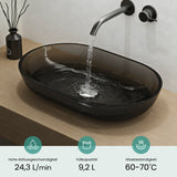 glasvilla Lavabo da Appoggio in Resina 54x34x10.5cm, Lavabo da Bagno Ovale senza Foro Rubinetto e Troppopieno, Coloria03