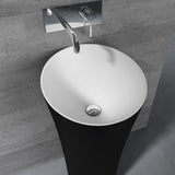 Lavabo Glasvilla, lavabo da appoggio in ghisa minerale, colonna lavabo, colonna d'appoggio Colossum33