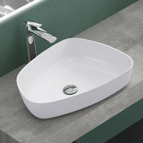 glasvilla Lavabo da Appoggio da Marmo Fuso 51.1x38.7x12cm Lavandino Bagno Rettangolare Col826