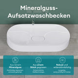 Lavandino da appoggio Glasvilla, lavabo da appoggio in ghisa minerale con rivestimento nano Colossum826