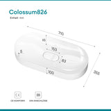 Lavandino da appoggio Glasvilla, lavabo da appoggio in ghisa minerale con rivestimento nano Colossum826