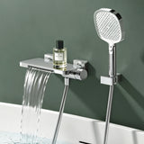 glasvilla Badewannenarmatur mit Handbrause Wasserfall Wannenarmatur Strahlarten Handbrause aus Messing inkl. Brausestange und Brauseschlauch