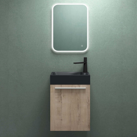 glasvilla Badmöbelset Badezimmermöbel Waschbeckenunterschrank inkl. Waschbecken Anthrazit matt und LED-Badspiegel BxTxH 46x26x63 cm Pisa