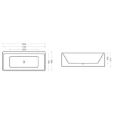 glasvilla Vasca da Bagno Freestanding in Acrilico con Rubinetto, Vasca da Bagno Indipendente