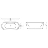 glasvilla Vasca da Bagno Freestanding in Acrilico con Rubinetto, Vasca da Bagno Indipendente
