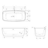 glasvilla Vasca da Bagno Freestanding in Acrilico con Rubinetto, Vasca da Bagno Indipendente