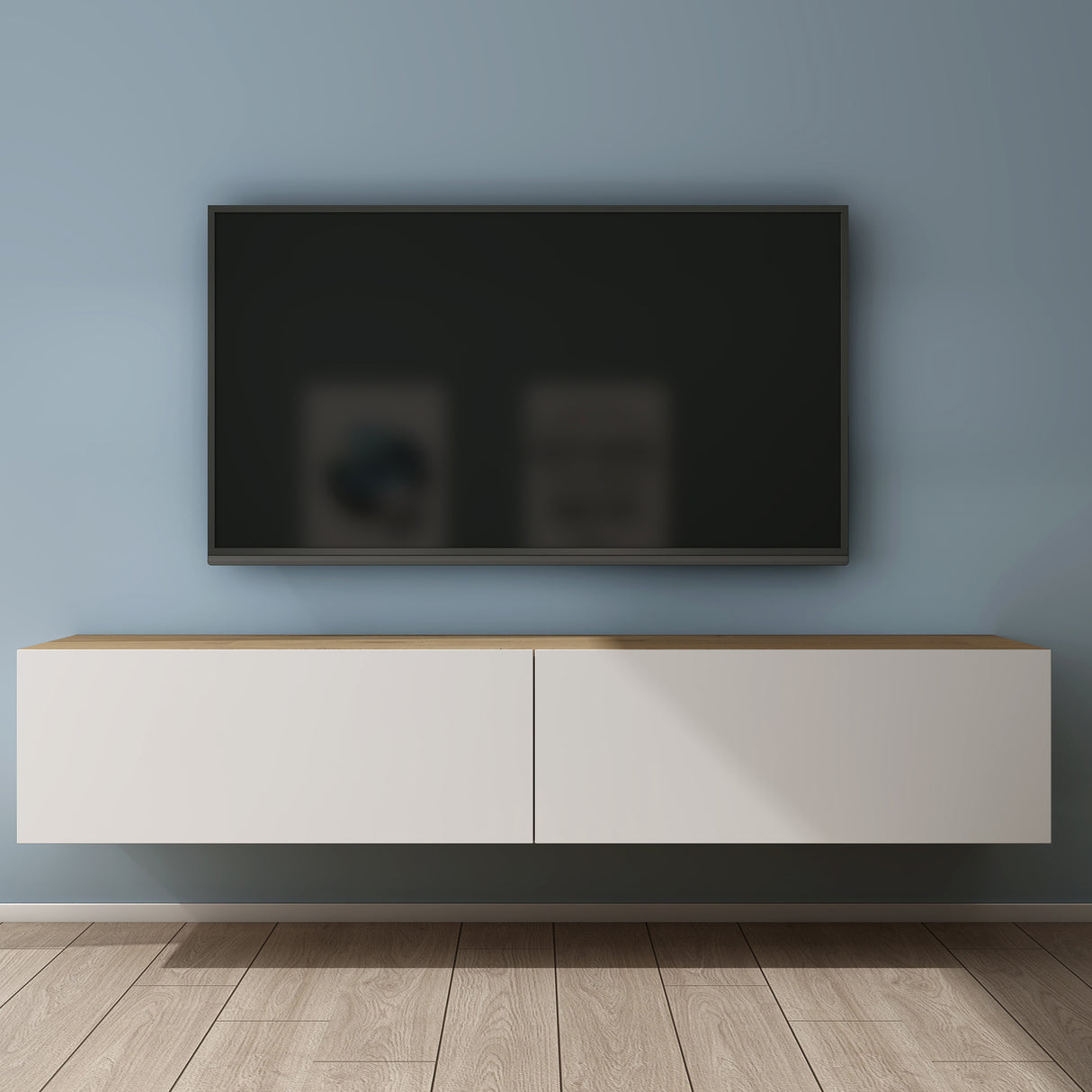 Glasvilla Design – Mueble TV suspendido con cierre suave y tirador oculto (Fernsehschrank02)