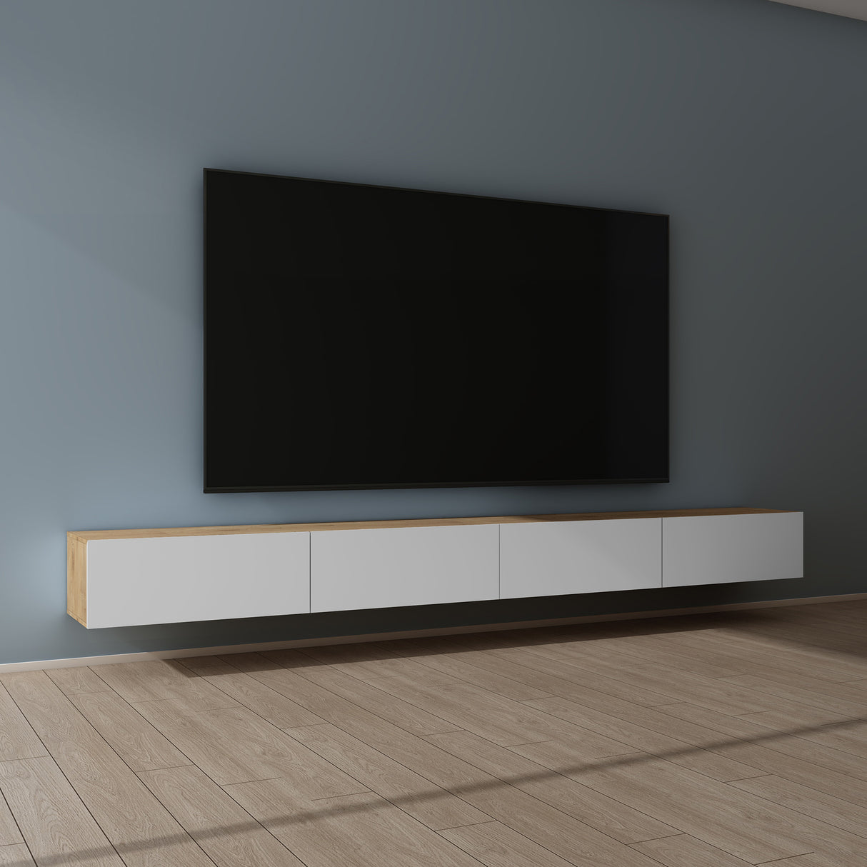 Glasvilla Design – Mueble TV suspendido con cierre suave y tirador oculto (Fernsehschrank02)