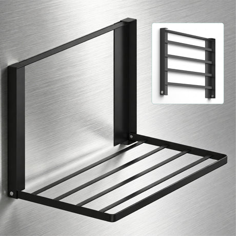glasvolla Mensola Pieghevole per Lavatrice 41x25cm, Mensola Magnetica Lavatrice in Acciaio al Carbonio, Mensola da Parete Multifunzionale per Bagno e Cucina Folda-01