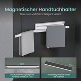 glasvilla Porta Asciugamani da Parete Portasciugamani con 3 Bracci Girevole a 180° Porta Asciugamani Adesivo da Parete per Bagno e Cucina Folda-02