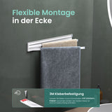 glasvilla Porta Asciugamani da Parete Portasciugamani con 3 Bracci Girevole a 180° Porta Asciugamani Adesivo da Parete per Bagno e Cucina Folda-02