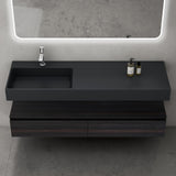 glasvilla Mobile Bagno Sospeso 150x48x25cm con Cassetti a Chiusura Soft-Close Mobile da Bagno con Lavabo da Marmo Fuso UP