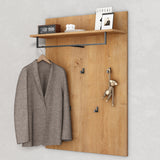 glasvilla Pannello Appendiabiti da Parete con Asta e 5 Appendiabiti, Mensola, Appendiabiti Guardaroba per Ingresso Corridoio, Gabo-01