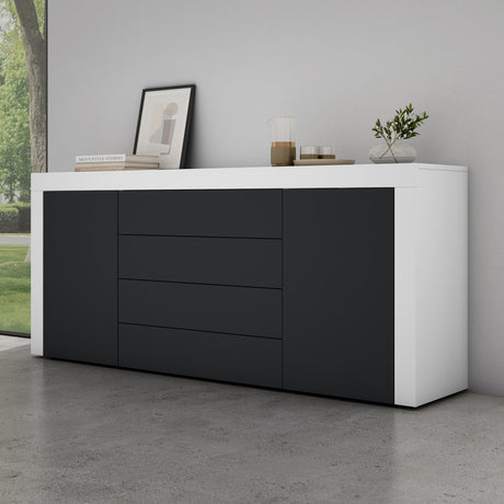 glasvilla Mobile Contenitore 167x36x70cm Mobiletto Multiuso con 2 Armadietti e 4 Cassetti per Soggiorno, Sala da Pranzo, Camera da Letto Schrank03
