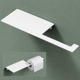 glasvilla Porta Carta Igienica in Acciaio Inossidabile 304 con Mensola, Portarotolo Carta Igienica Moderna con 2 Metodi di Montaggio per Bagno e Toilette, Lino-01