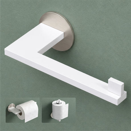 glasvilla Porta Carta Igienica in Acciaio Inossidabile 304, Portarotolo Carta Igienica Moderna per Bagno e Toilette, Lino-02+03+04