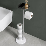 glasvilla Klopapierhalter Stehend, Toilettenpapierhalter  | Edelstahl, Klorollenhalter freistehend, Toilettenpapier Aufbewahrung für 4 Rollen, ohne Bohren, für Badezimmer & WC Lino-06