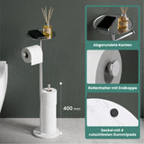 glasvilla Klopapierhalter Stehend, Toilettenpapierhalter  | Edelstahl, Klorollenhalter freistehend, Toilettenpapier Aufbewahrung für 4 Rollen, ohne Bohren, für Badezimmer & WC Lino-06