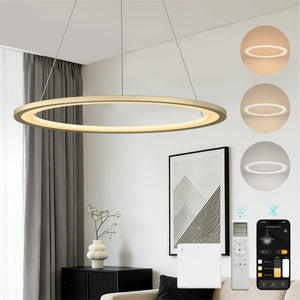 glasvilla Lampadario a Sospensione, Lampada 3000-6000K con Filo 110 CM, Altezza Regolabile, Lampada da Soffitto a Sospensione per Camera da Letto e Soggiorno, Luvina01