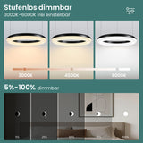 glasvilla Lampadario Sospensione, Lampada 3000-6000K con Filo 170 CM, Altezza Regolabile, Lampada da Soffitto a Sospensione per Camera da Letto, Cucina e Soggiorno, Luvina03