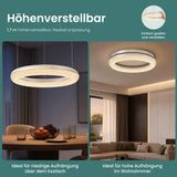 glasvilla Lampadario Sospensione, Lampada 3000-6000K con Filo 170 CM, Altezza Regolabile, Lampada da Soffitto a Sospensione per Camera da Letto, Cucina e Soggiorno, Luvina03