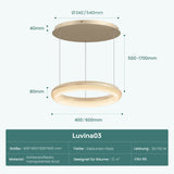 glasvilla Lampadario Sospensione, Lampada 3000-6000K con Filo 170 CM, Altezza Regolabile, Lampada da Soffitto a Sospensione per Camera da Letto, Cucina e Soggiorno, Luvina03