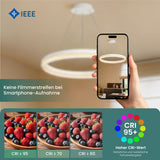 glasvilla Mai & Mai Pendelleuchte Esstisch, LED Moderne Hängelampe, stufenlos dimmbar 3000K–6000K, höhenverstellbare Design Esstischlampe mit Fernbedienung & Wandschalter, Luvina05