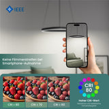 Glasvilla Design – Lámpara colgante LED 50 cm con diseño ondulado, regulable 3000K–6000K (16W)