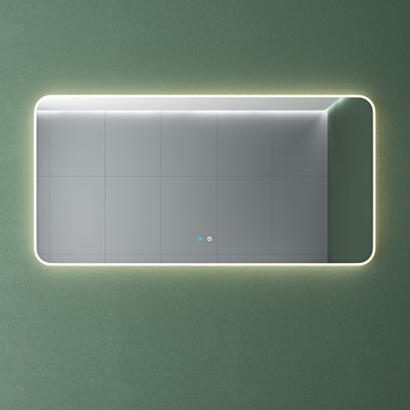 glasvilla Miroir Mural de Salle de Bain Miroir de Salle de Bain LED avec Interrupteur Tactile Antibuée Couche Antibuée