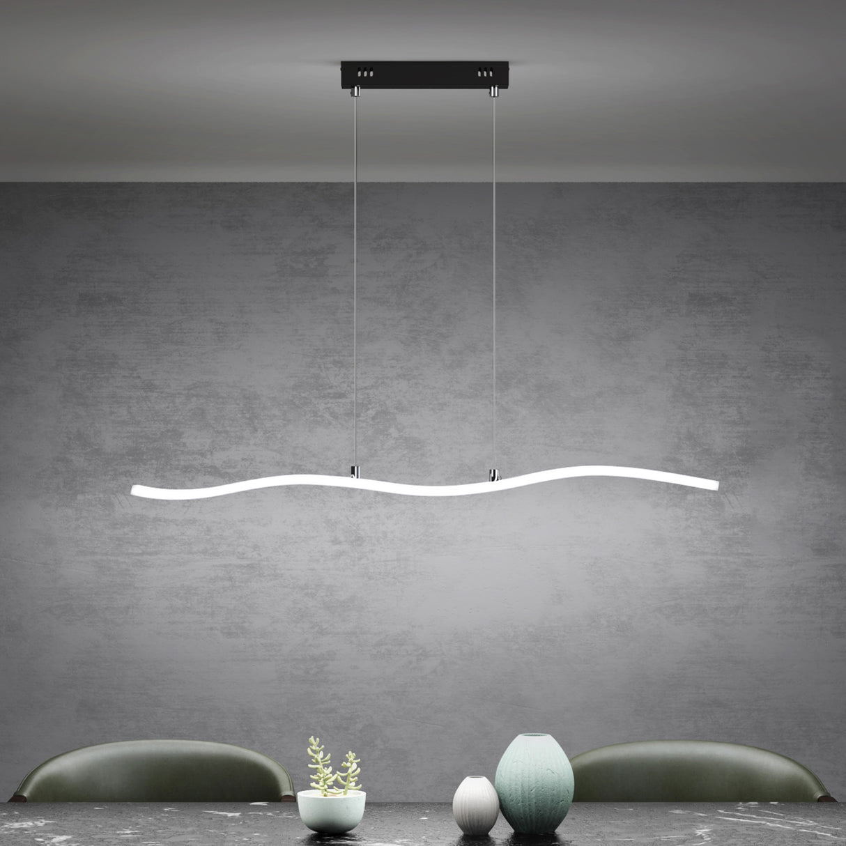 glasvilla Lampadario a Sospensione con Cavo Regolabile Lampada da Soffitto a Sospensione LED Dimmerabile con Telecomando per Sala da Pranzo, Camera da Letto e Soggiorno