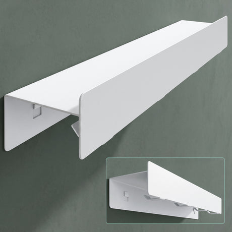 glasvilla Mensola da Parete con Ganci Nascosti, Mensola in Metallo Rimovibile, Mensola da Appendere per Bagno, Cucina, Ingresso e Camera da Letto, Stalo-11