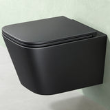 Glasvilla Design WC Suspendido Negro Sin Borde A112 – PowerFlush con Asiento Soft-Close
